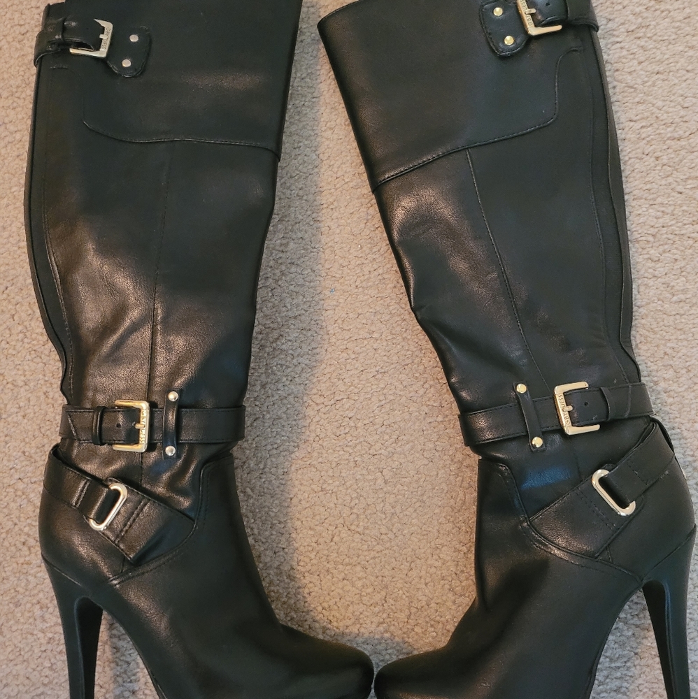 Black Leather Boots G by Guess